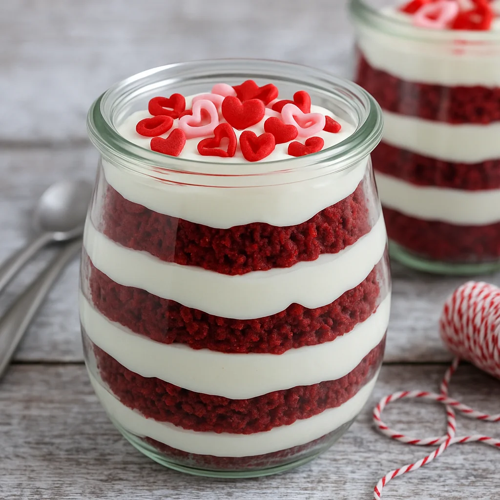 Red Velvet Cupcakes in a Jar Mini Dessert Cup Ideas for Parties