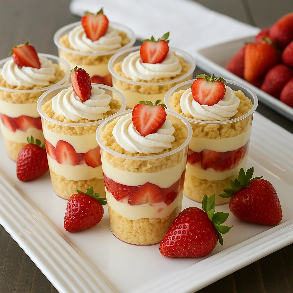 Strawberry Shortcake Parfait Cups Mini Dessert Cup Ideas for Parties