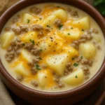 Cheesy Ground Beef and Potato Soup