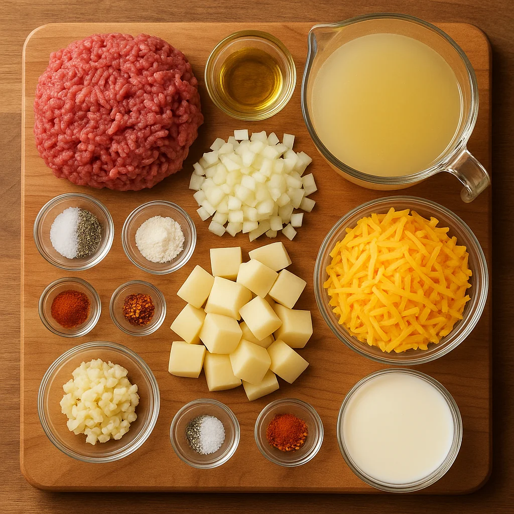 cheesy-ground-beef-and-potato-soup-3 Cheesy Ground Beef and Potato Soup