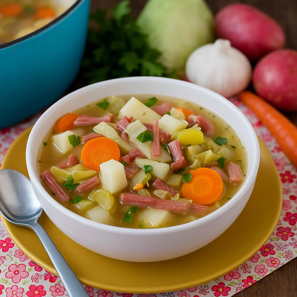 Leftover Corned Beef and Cabbage Soup