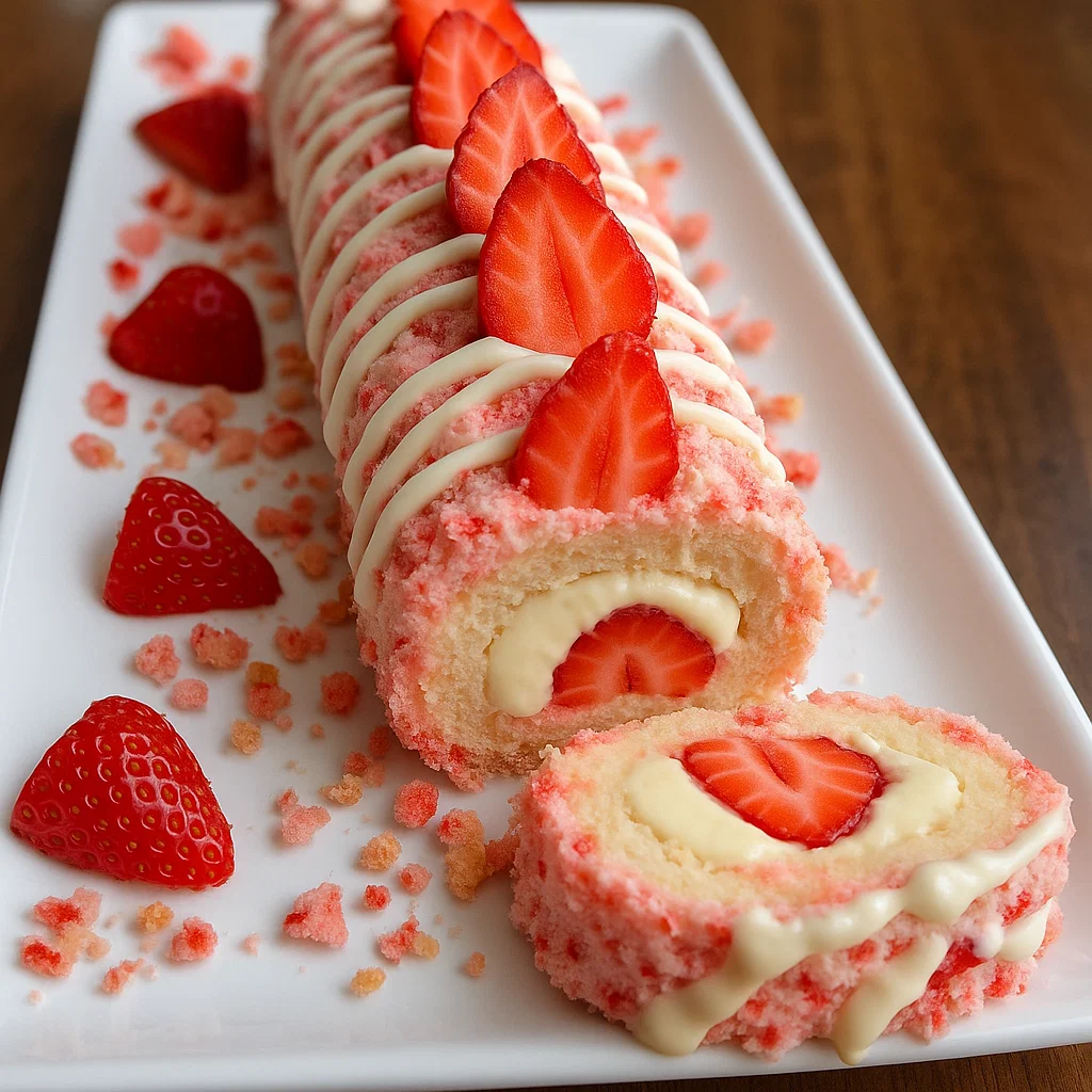 strawberry-shortcake-cheesecake-sushi-rolls