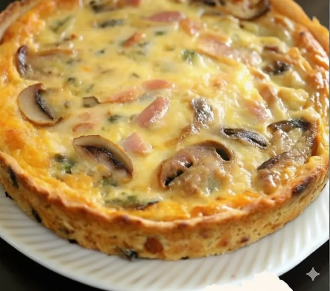 Quiche Sans Pâte au Thon et Champignons 