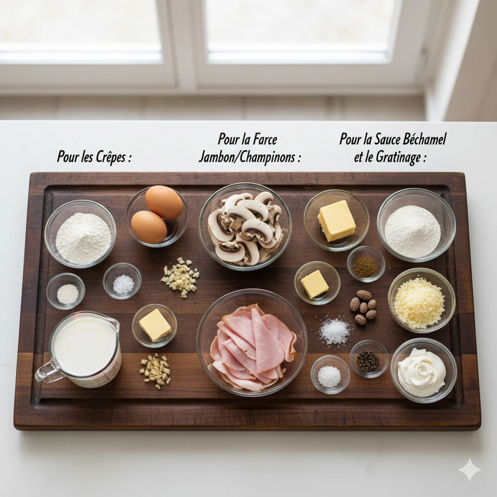 Plat de Ficelle Picarde gratiné avec une sauce béchamel et fromage dorée et bouillonnante.