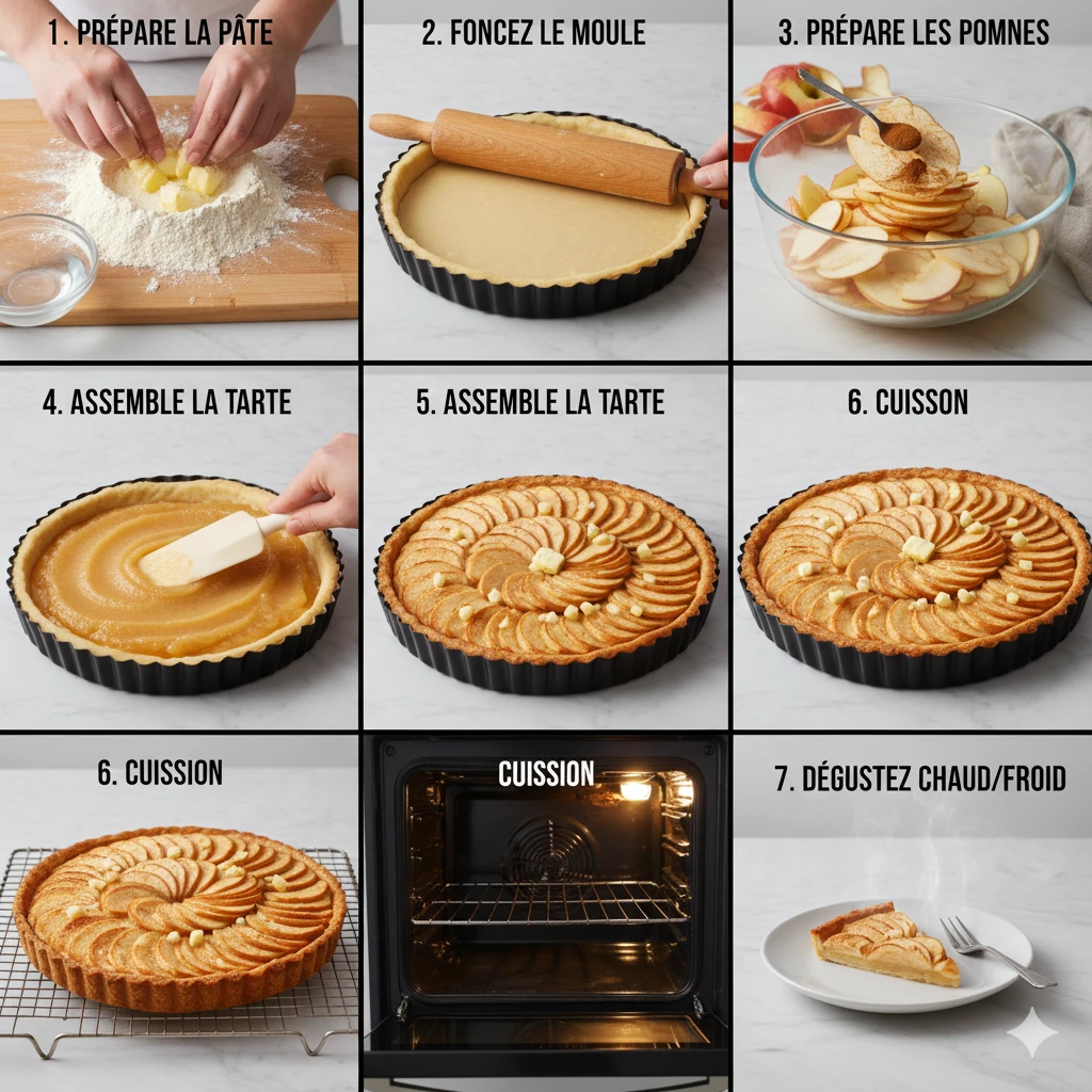 Part de Tarte aux Pommes Sans Sucre sur une assiette, accompagnée d'une cuillerée de yaourt grec nature.