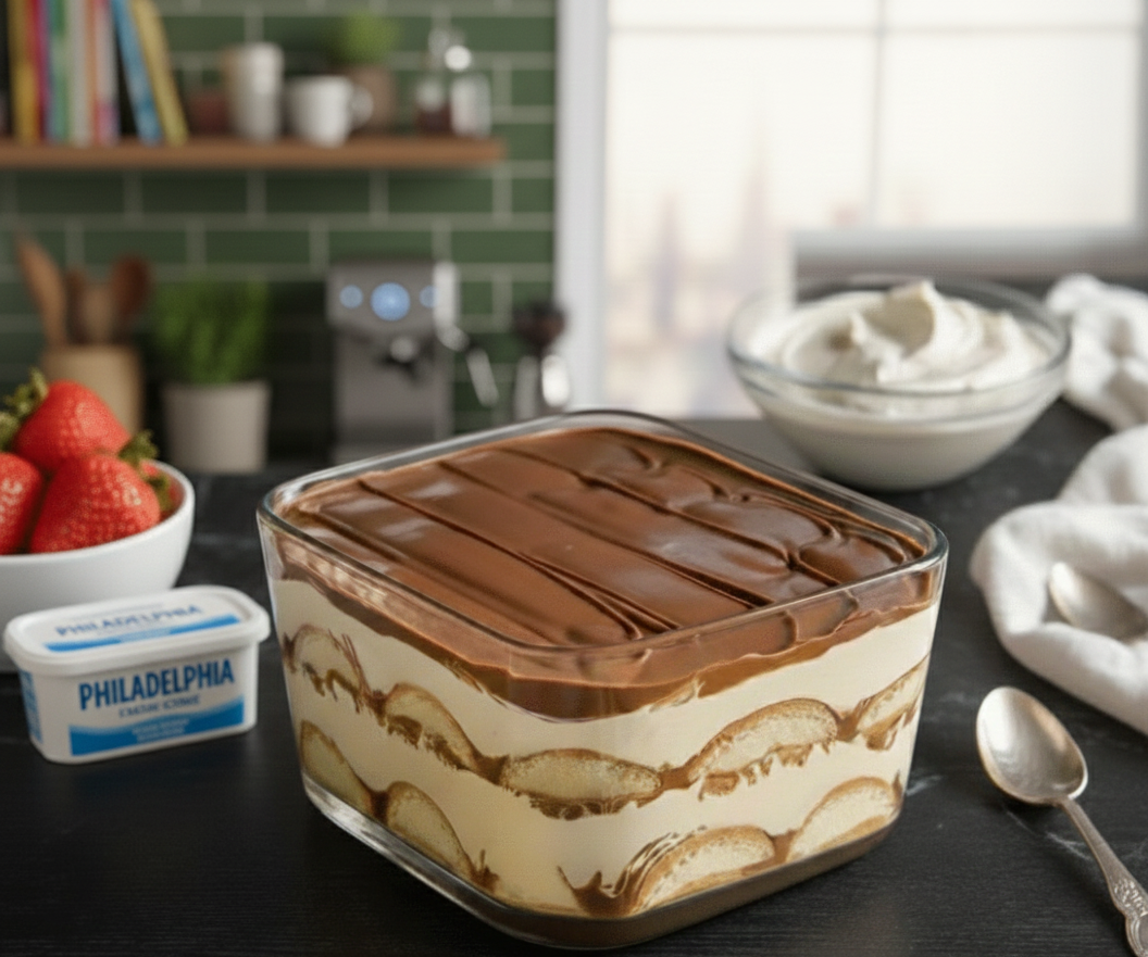 Texture onctueuse du tiramisu Nutella sans œufs