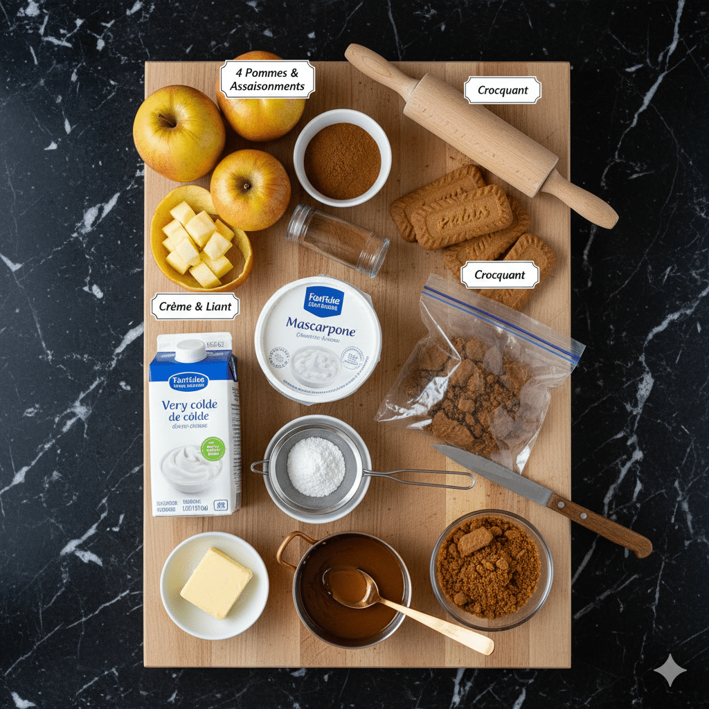 Ingrédients clés la Verrine Pomme Carame