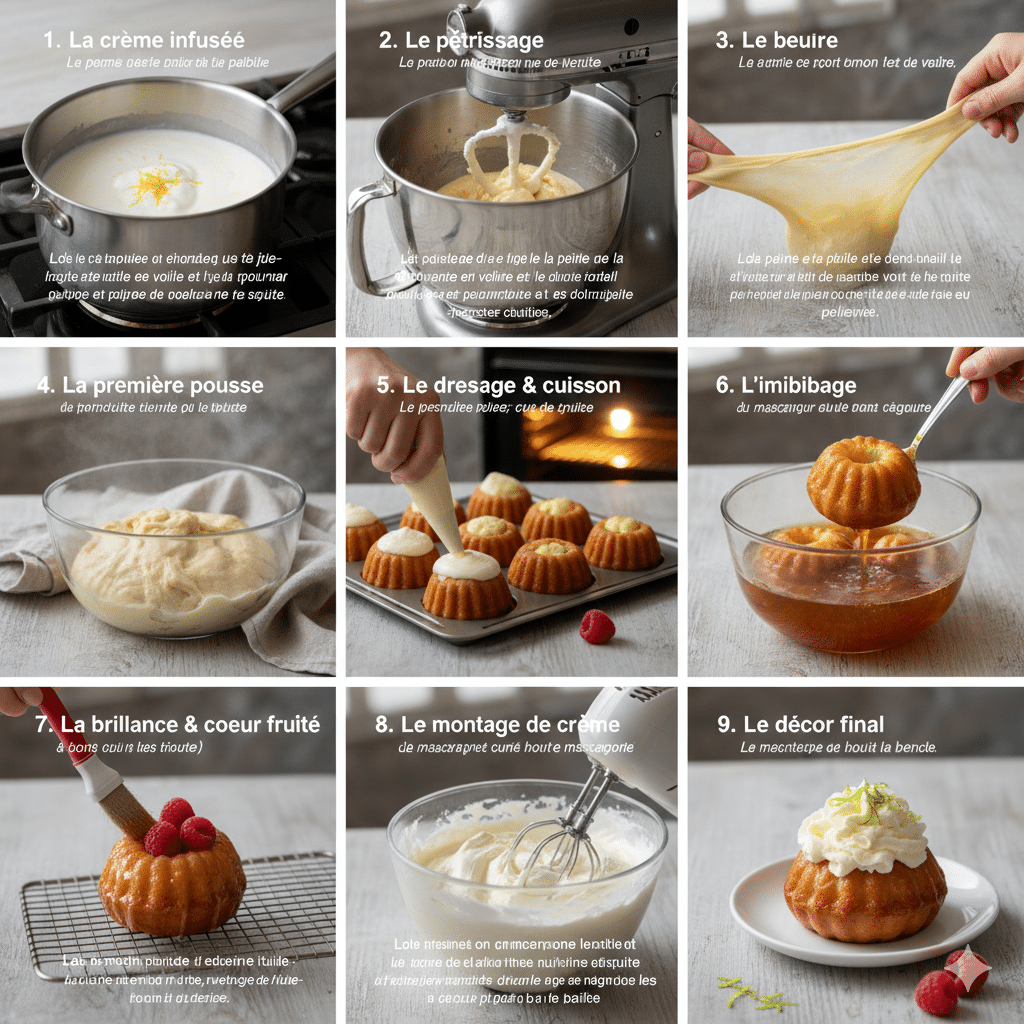 Le Guide de Préparation Étape par Étape: Baba au Rhum aux Framboises et Combava