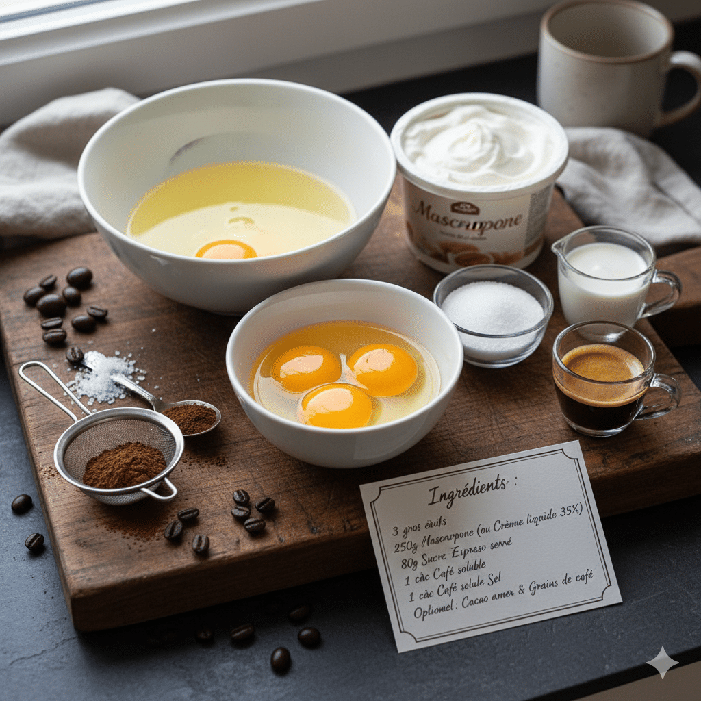 La Liste des Ingrédients : Mousse au Café