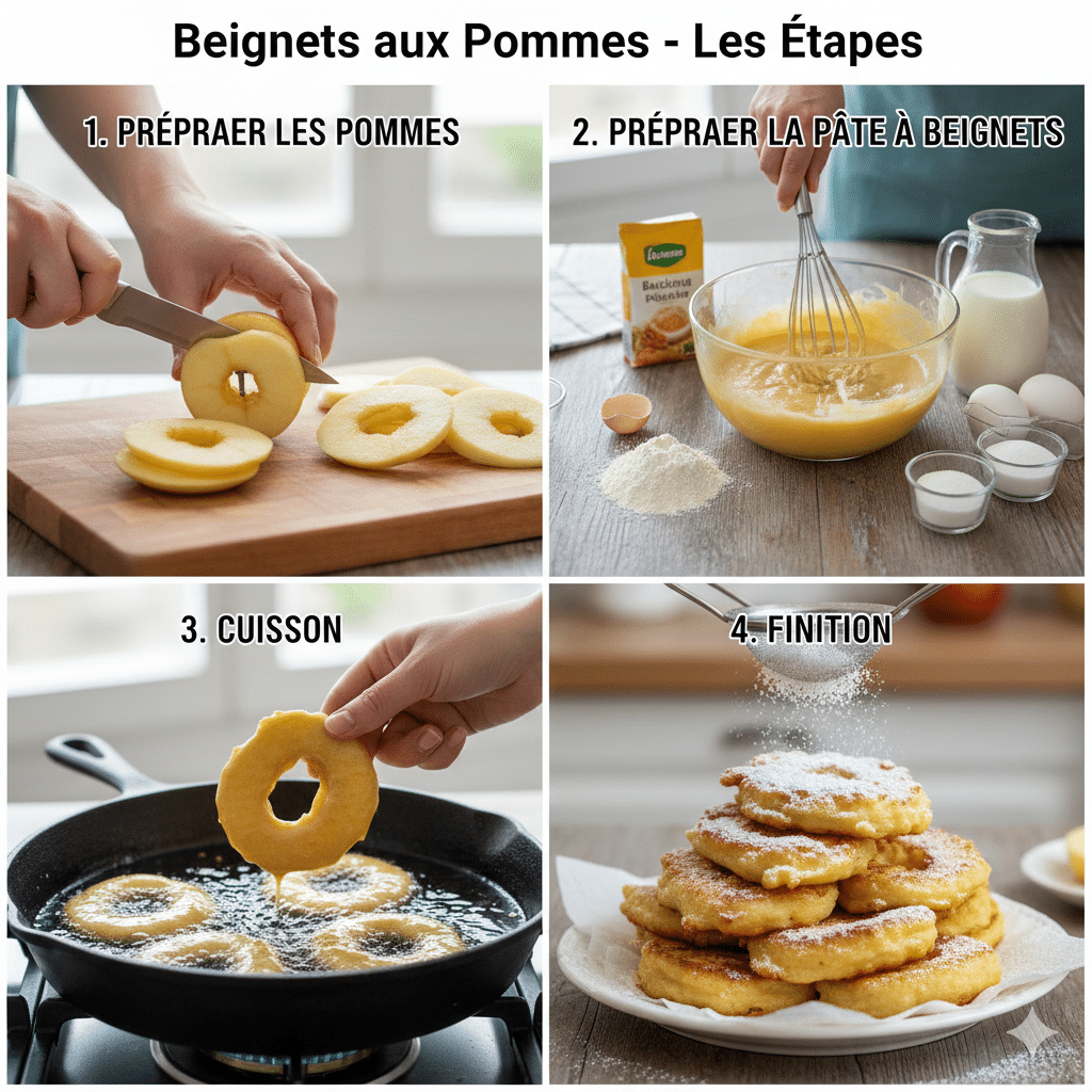 Instructions étape par étape pour les Beignets aux Pommes
