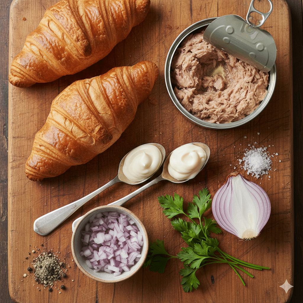 La Liste des Ingrédients : Croissants Garnis au Thon