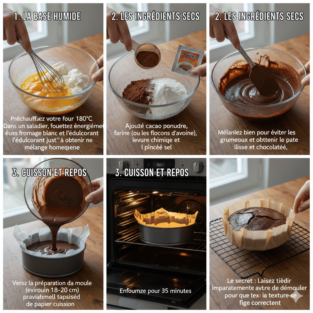 Instructions étape par étape Gâteau Chocolat Ultra Léger