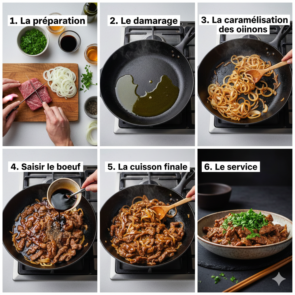 Le Guide de Préparation Étape par Étape: Bœuf Sauté aux Oignons