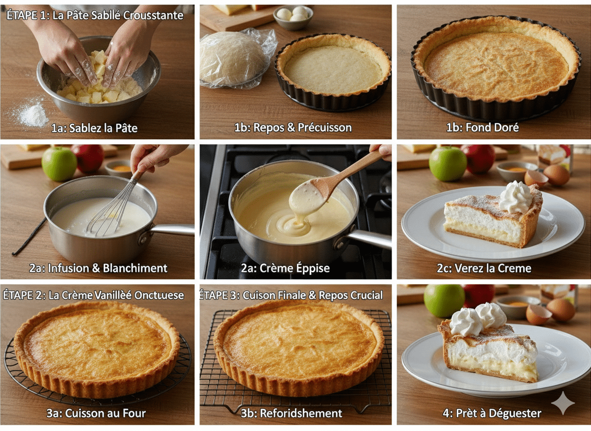 Une Tarte à la Crème parfaite, dorée et généreuse.