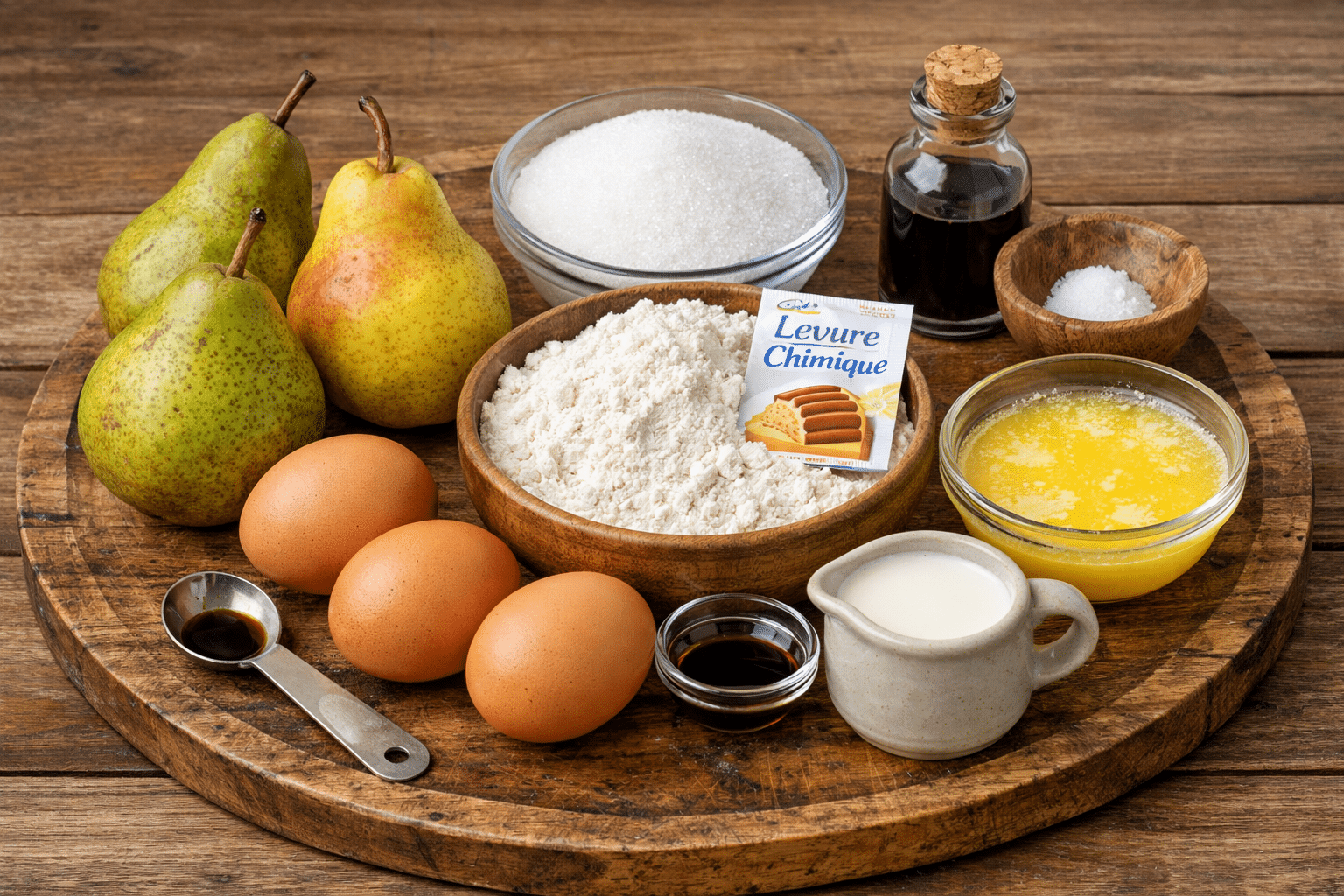 La Liste des Ingrédients : Cake moelleux aux poires Recette Facile