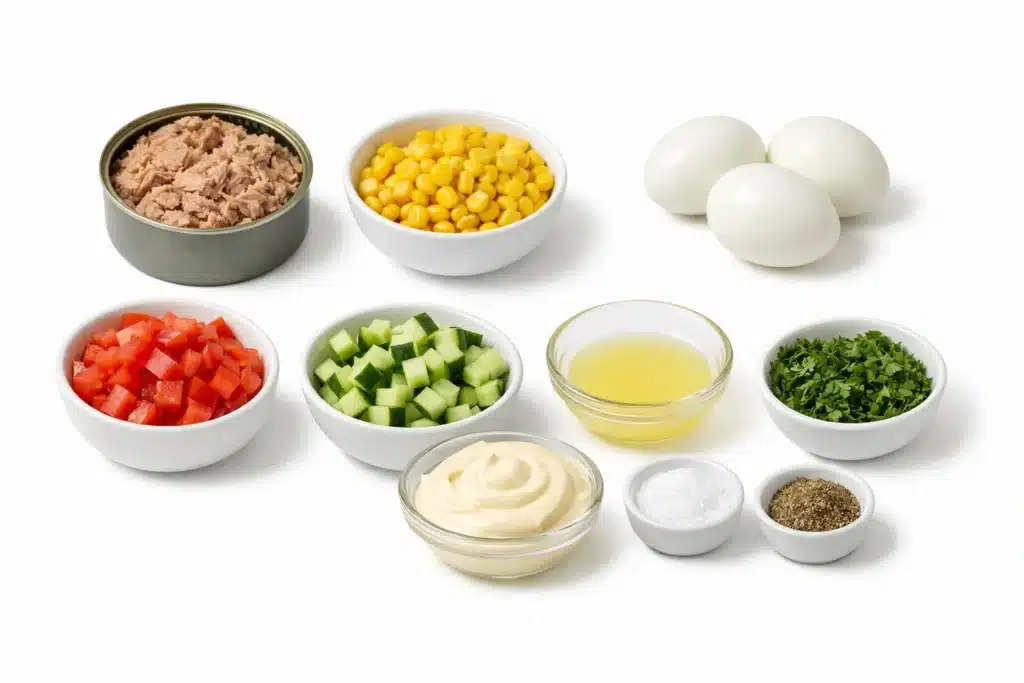 Salade fraîche thon maïs et œufs