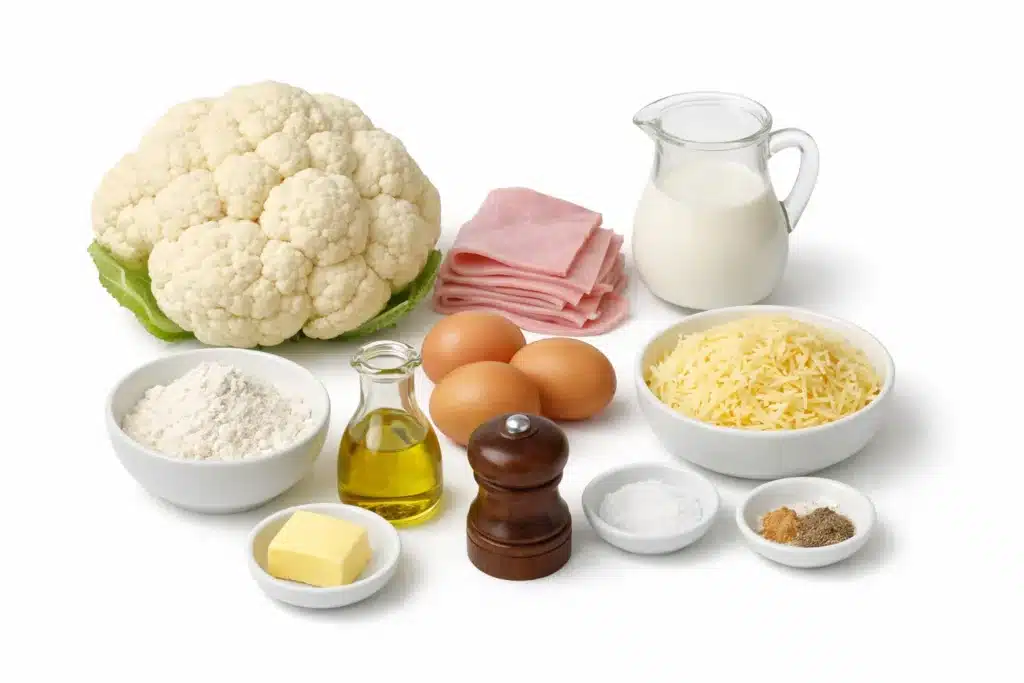 Clafoutis de chou-fleur au jambon léger