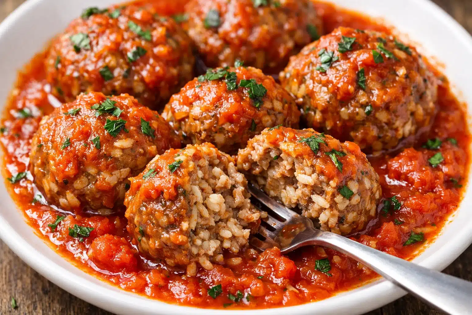 Boulettes de Bœuf au Riz Sauce Tomate