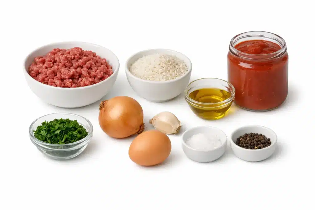 Boulettes de Bœuf au Riz Sauce Tomate