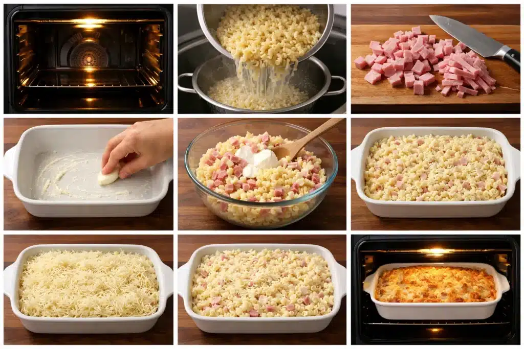 Gratin de Coquillettes au Jambon et Fromage