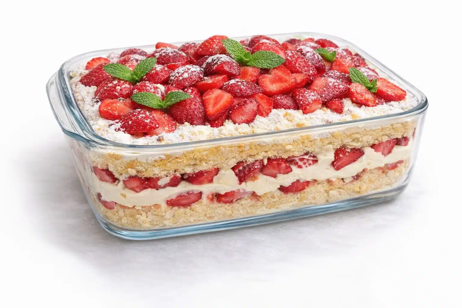gâteau fraises et crème vanille
