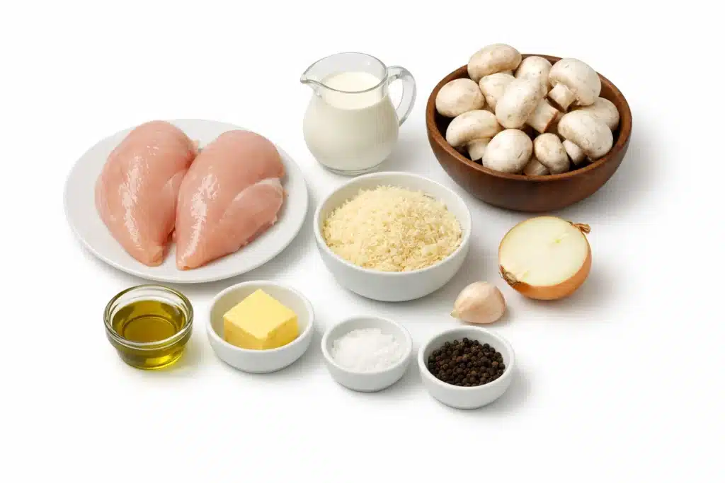 Poulet crémeux aux champignons et parmesan