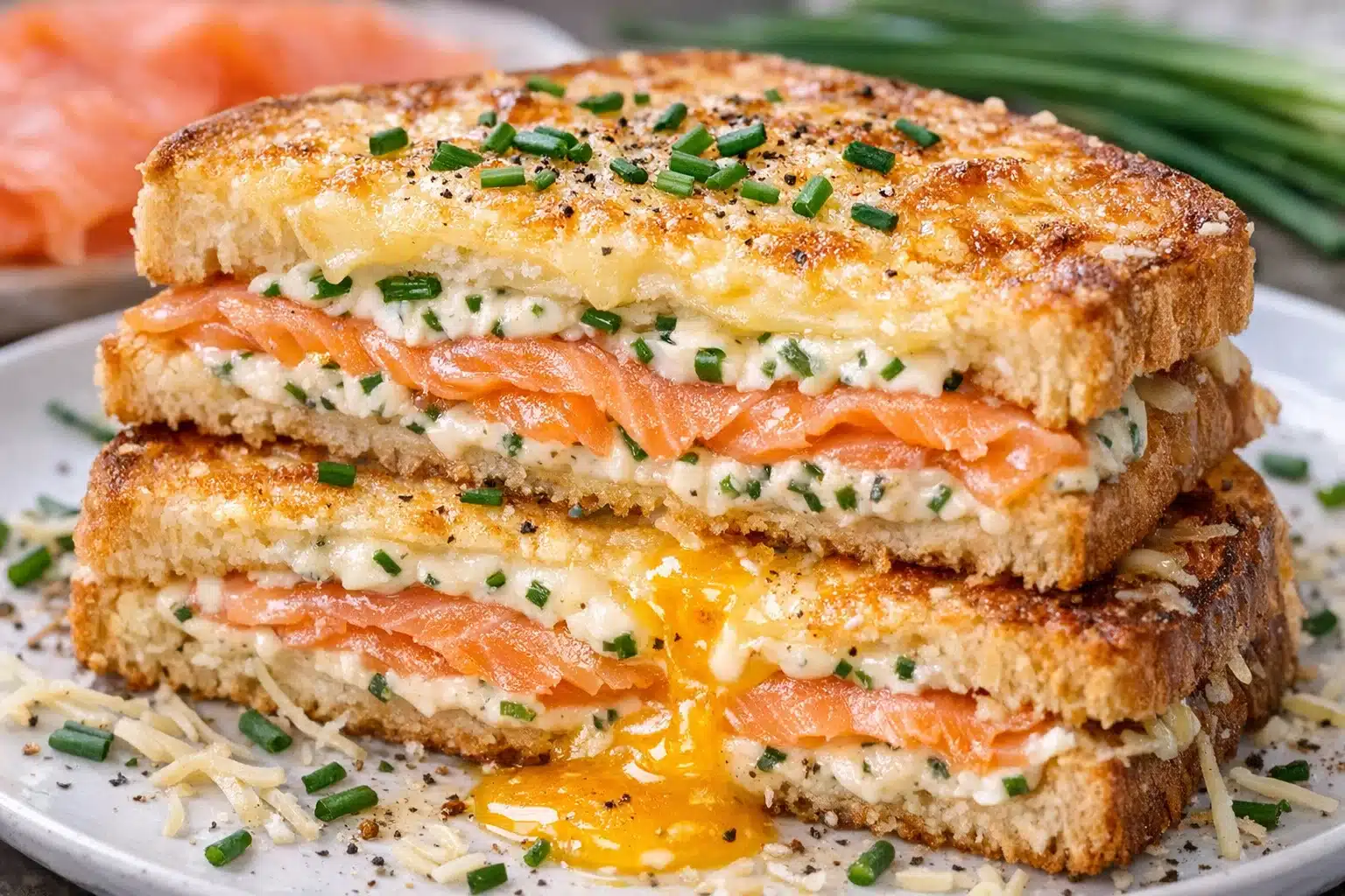 Croque au saumon fumé & Boursin