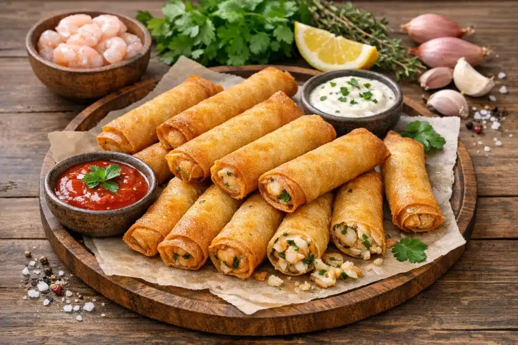 Cigares croustillants aux crevettes