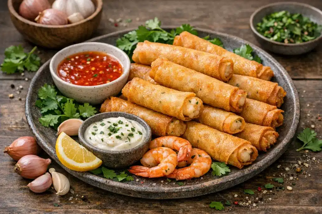 Cigares croustillants aux crevettes