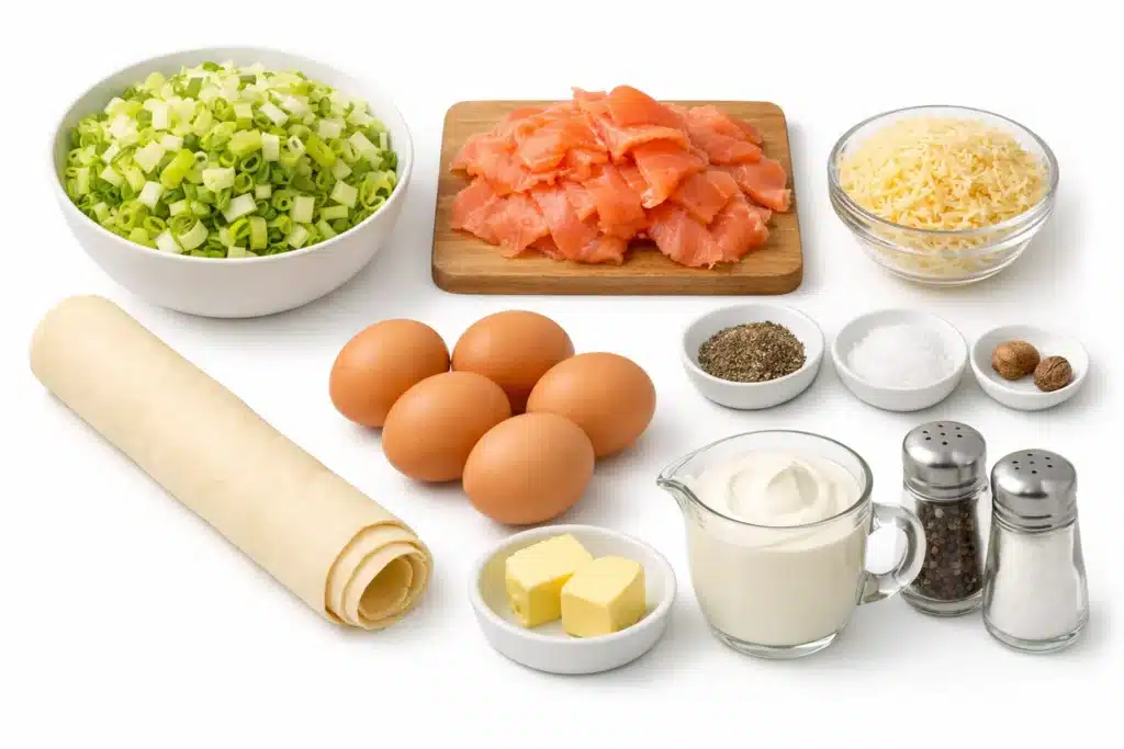 Quiche aux poireaux et saumon