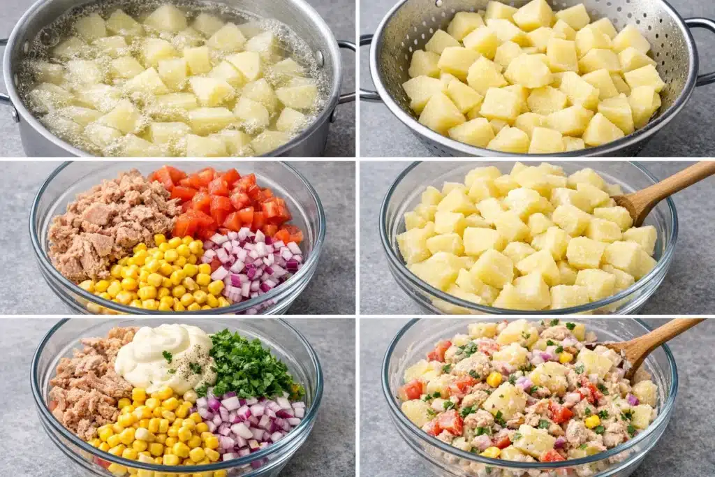 Salade de pommes de terre au thon fraîche