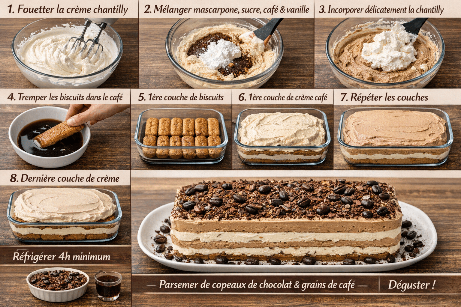 Étape par Étape: Gâteau Café et Biscuits Crémeux La Recette Irrésistible