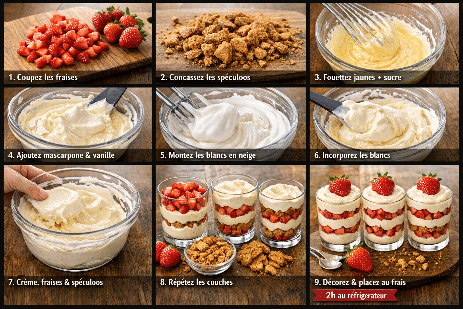 Étape par Étape: Tiramisu Fraise et Spéculoos en Verrines