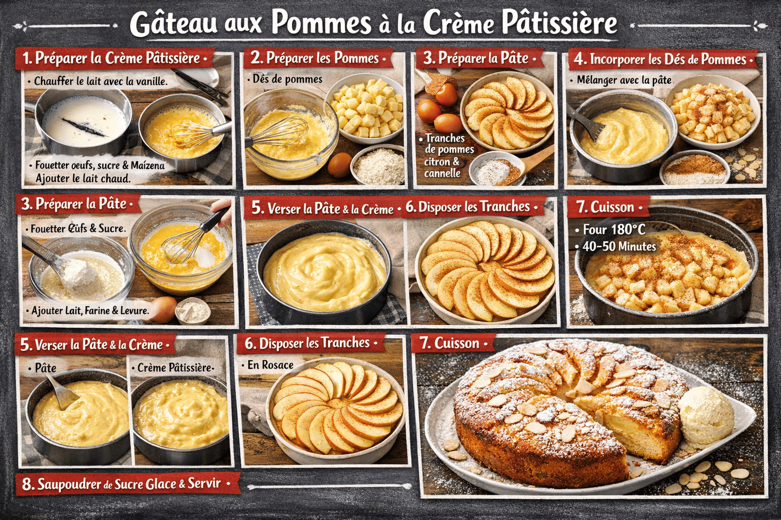 Gâteau aux Pommes à la Crème Pâtissière :