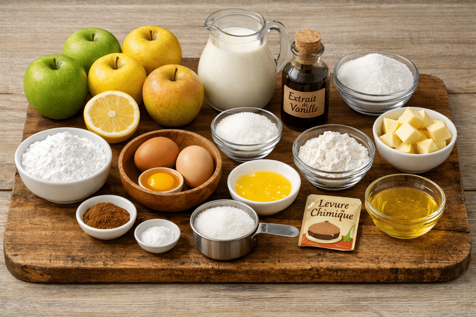 La Liste des Ingrédients : Gâteau aux Pommes à la Crème Pâtissière