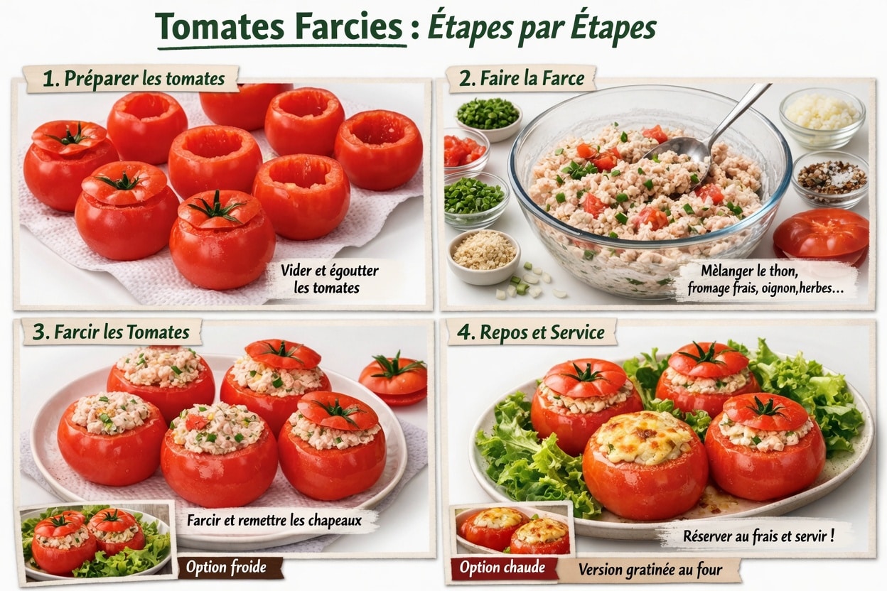 Étape par Étape: Tomates Farcies au Thon Ultra Moelleuses