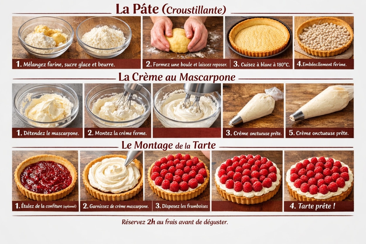 Preparation Guide: Tarte aux Framboises et Crème Mascarpone : La Recette Fraîche, Élégante et Fondante qui Fait Craquer