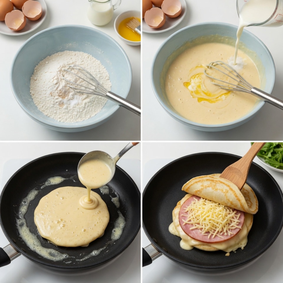 Pancakes Salés Jambon & Fromage