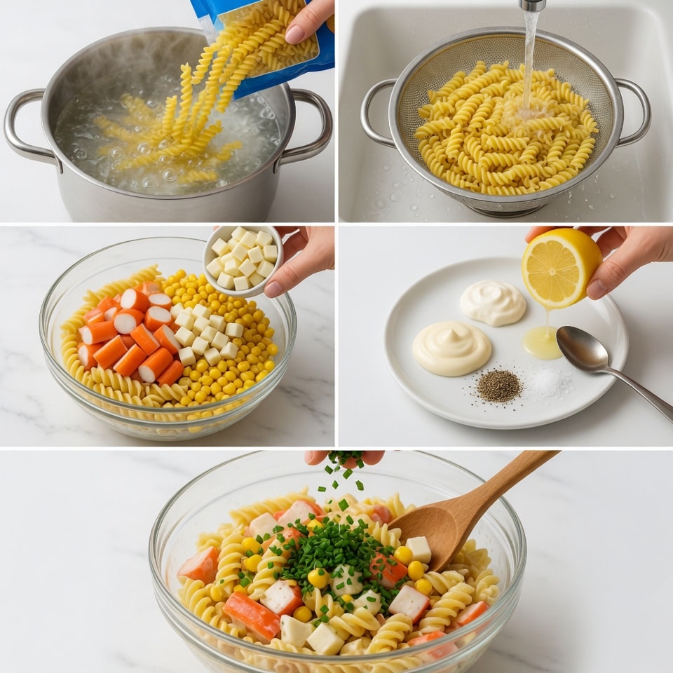 Salade de pâtes au surimi