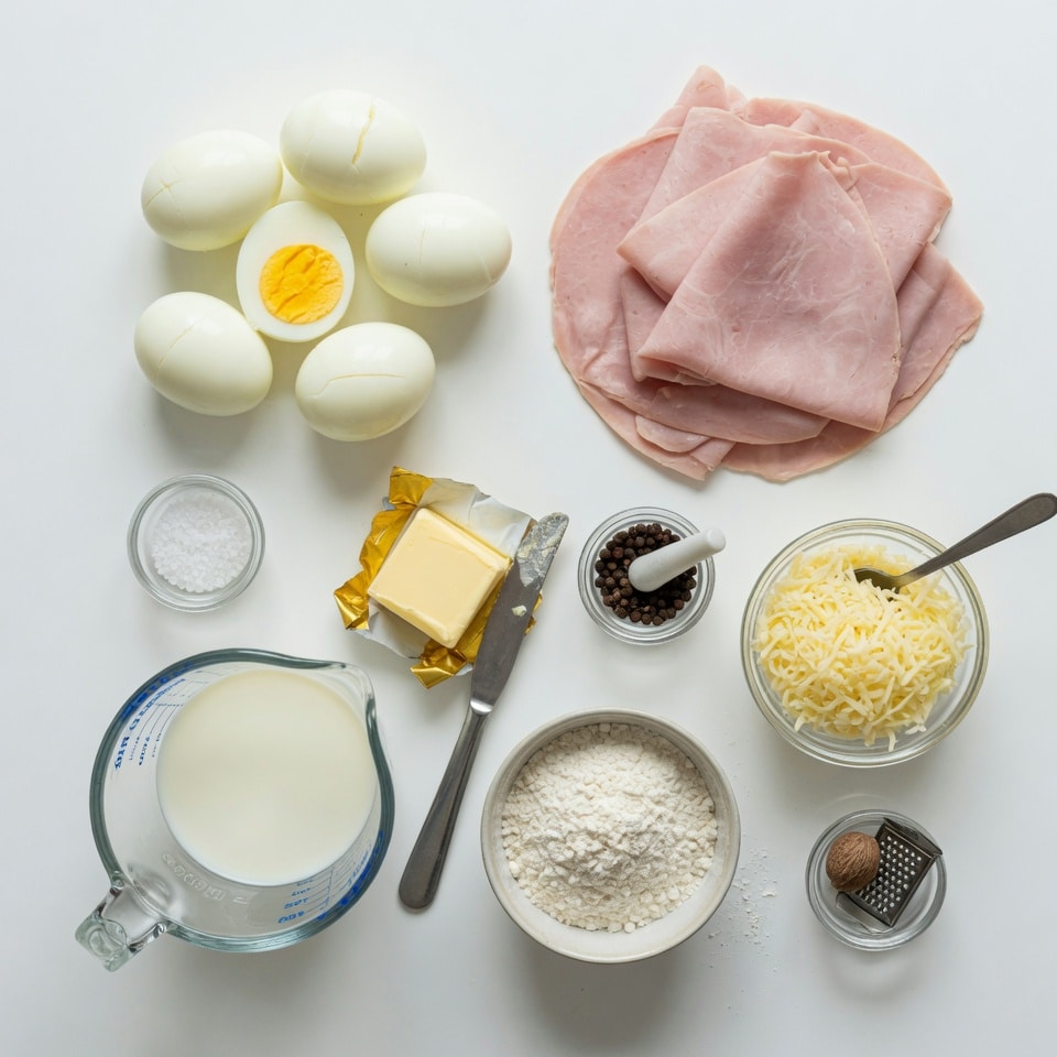 Gratin d'œufs durs au jambon
