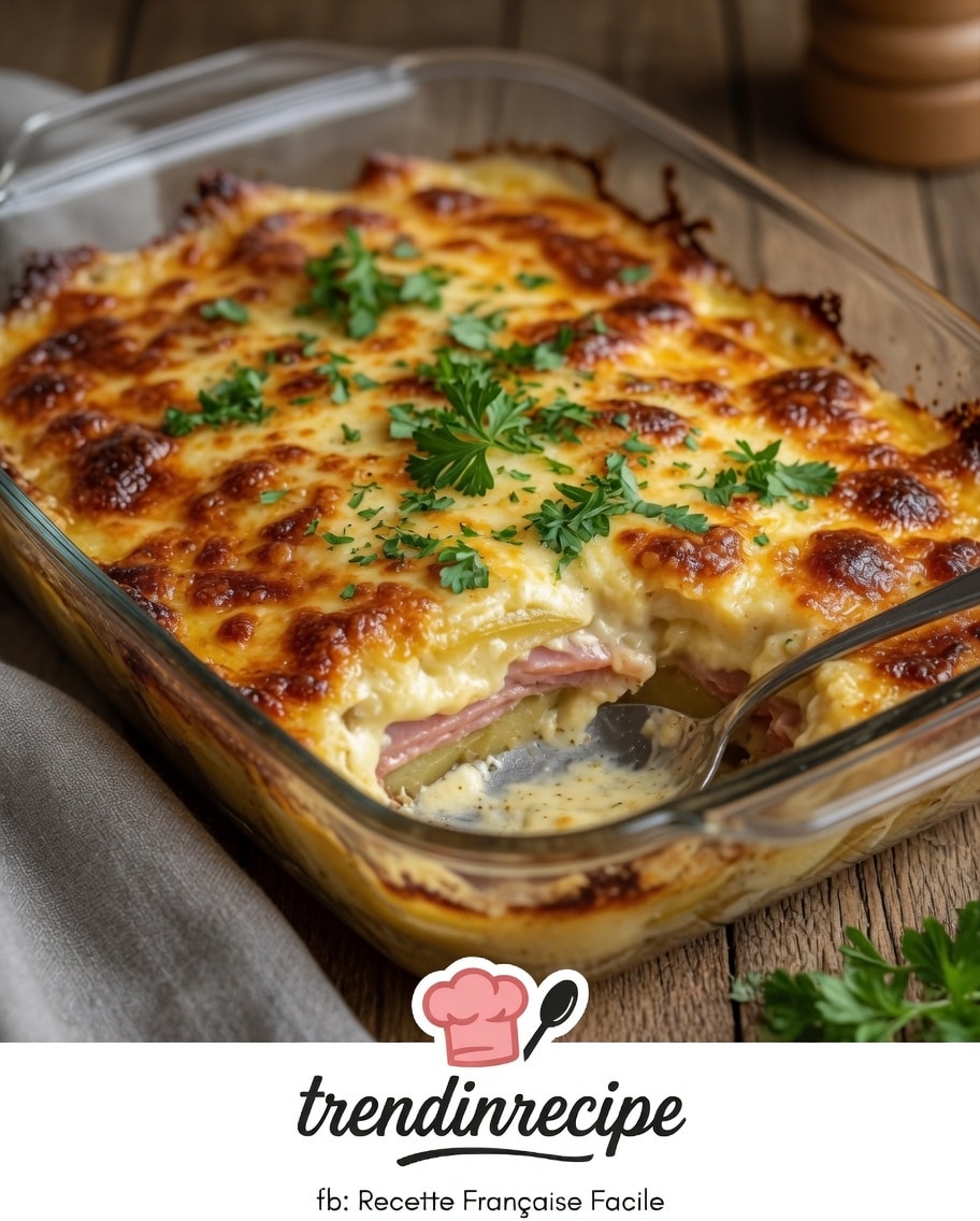 Pommes de Terre au Jambon Gratinées