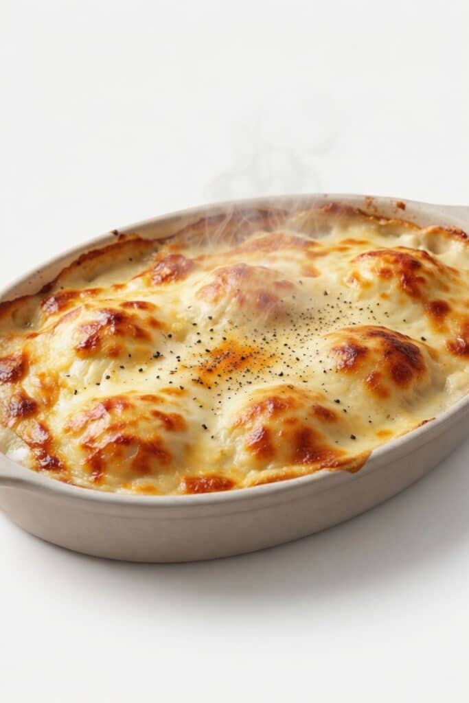 Gratin d'œufs durs au jambon