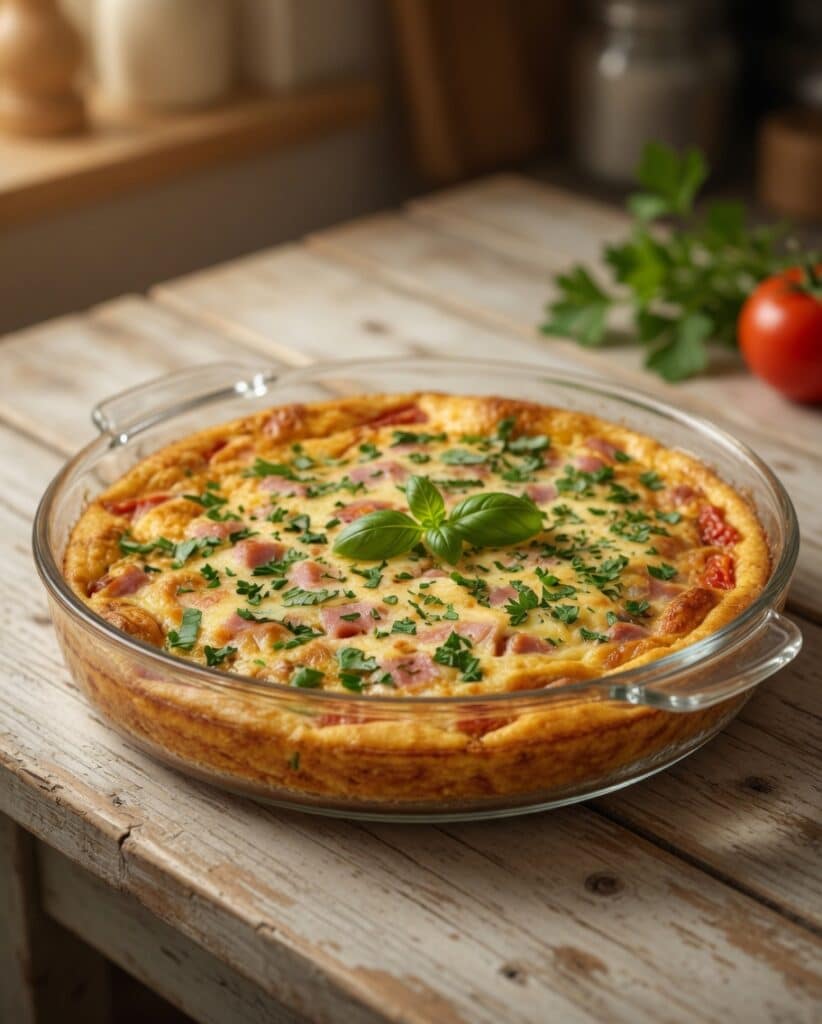Quiche sans pâte jambon et tomates