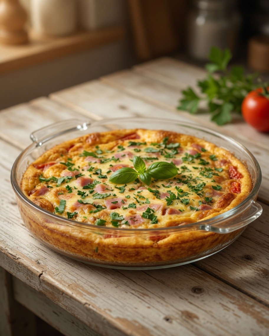 Quiche sans pâte jambon et tomates