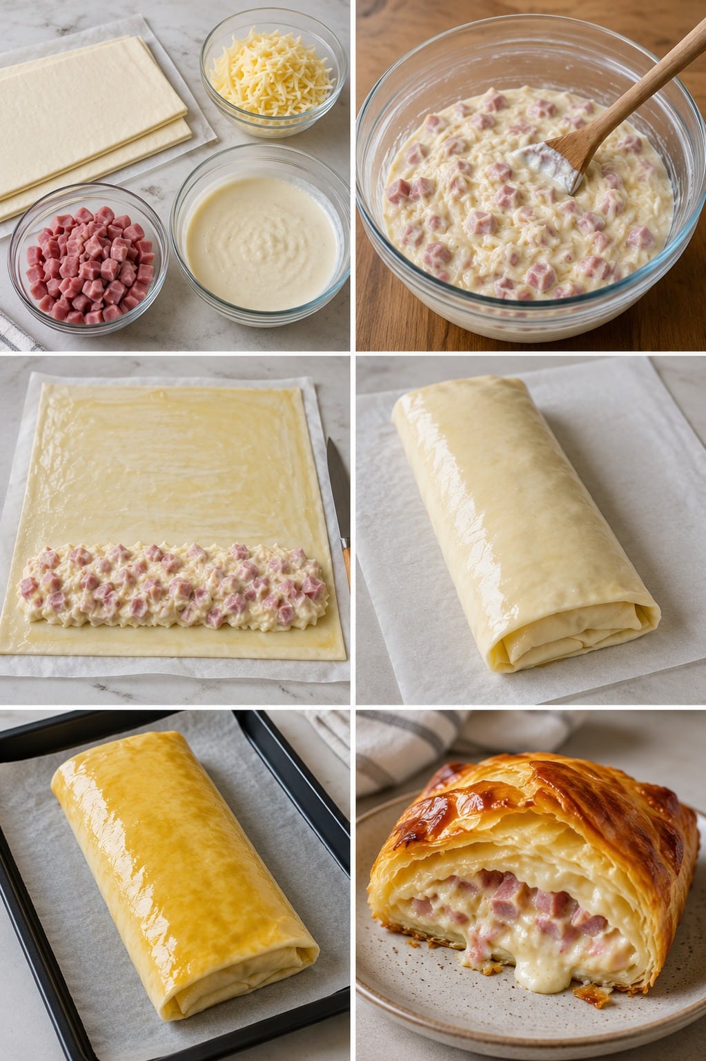 Le Guide de Préparation : Feuilletés Camembert & Lardons : fondants et croustillants au four