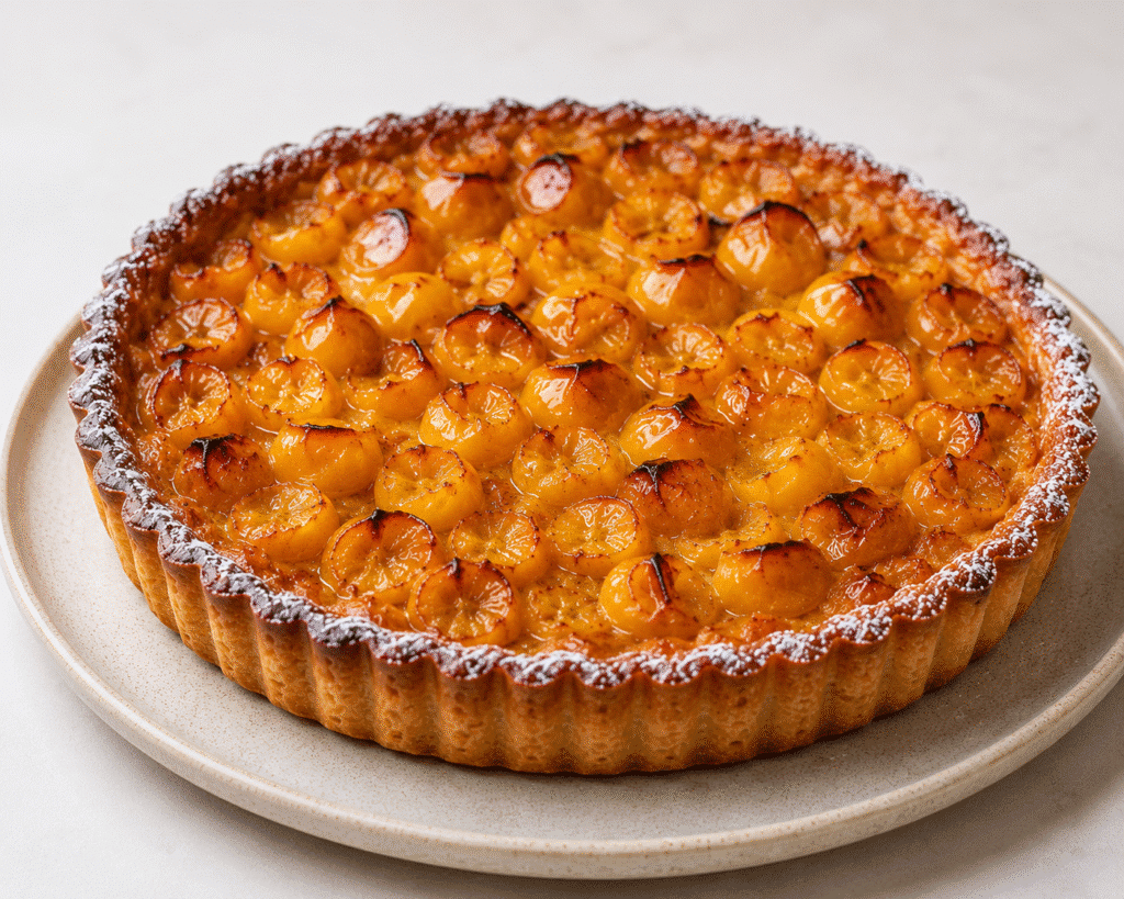 Tarte aux mirabelles façon dessert lorrain : pâte brisée croustillante, fruits caramélisés