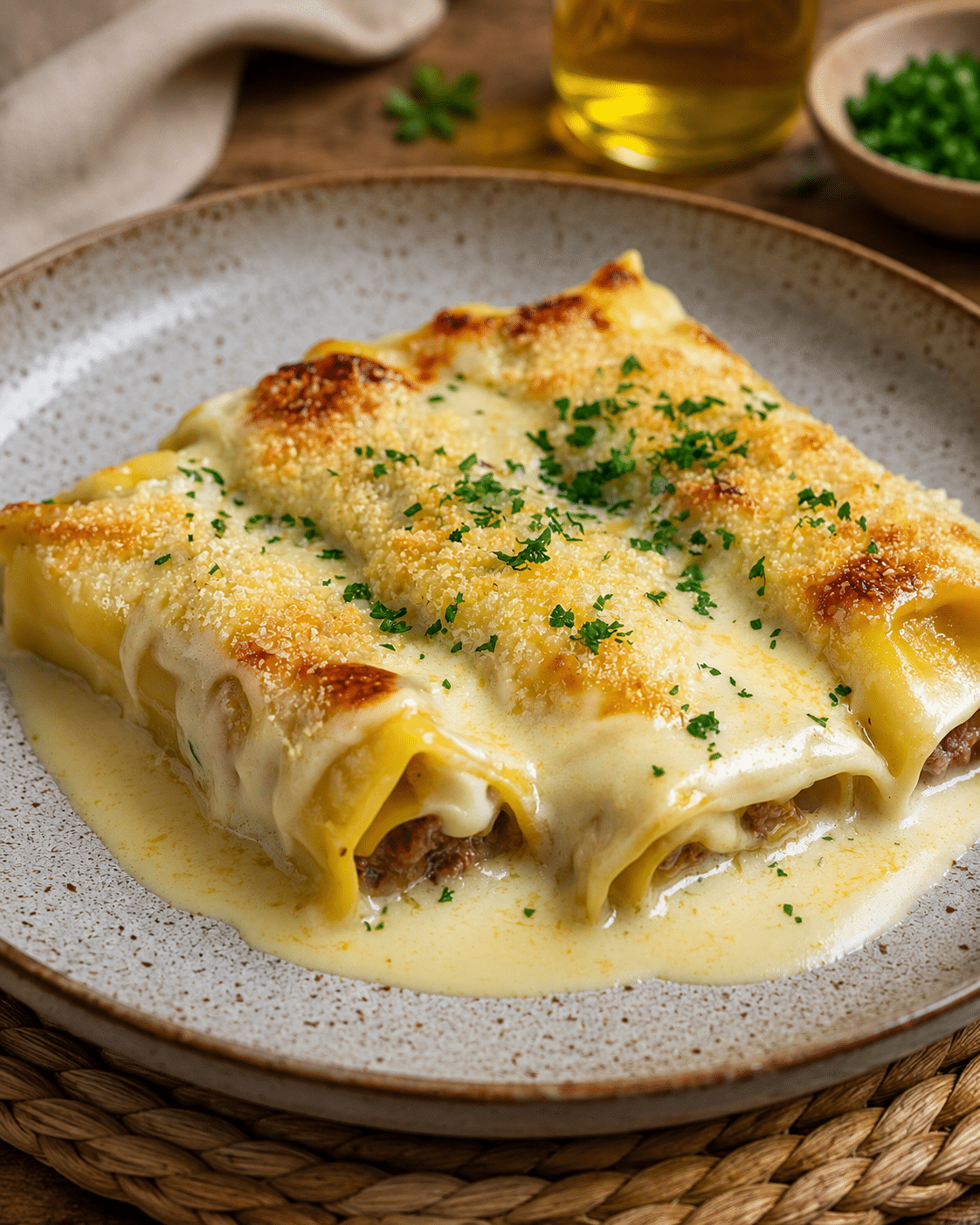 Cannelloni au Jambon, Champignons et Sauce Crème-Moutarde : le plat familial réconfortant et ultra gourmand Cannelloni au Jambon, Champignons et Sauce Crème-Moutarde : le plat familial réconfortant ACC