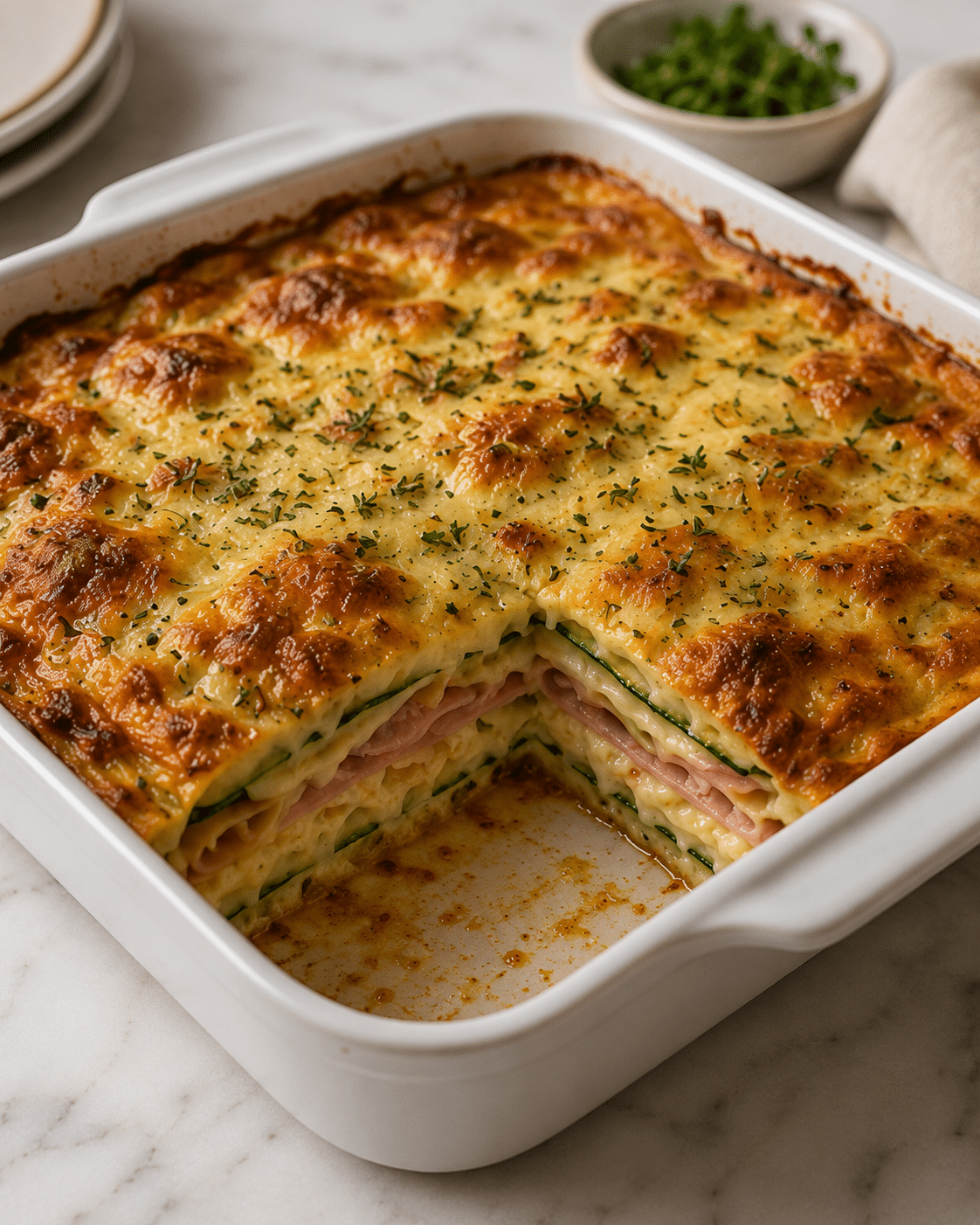 Millefeuille de Courgettes au Jambon Gratiné : le plat léger, fondant et savoureux de l’été
