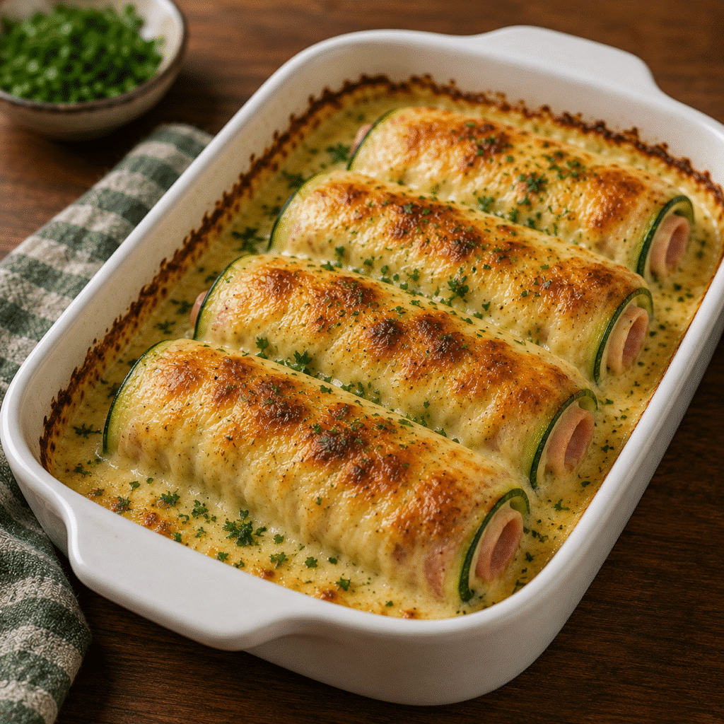 Courgettes façon endives au jambon