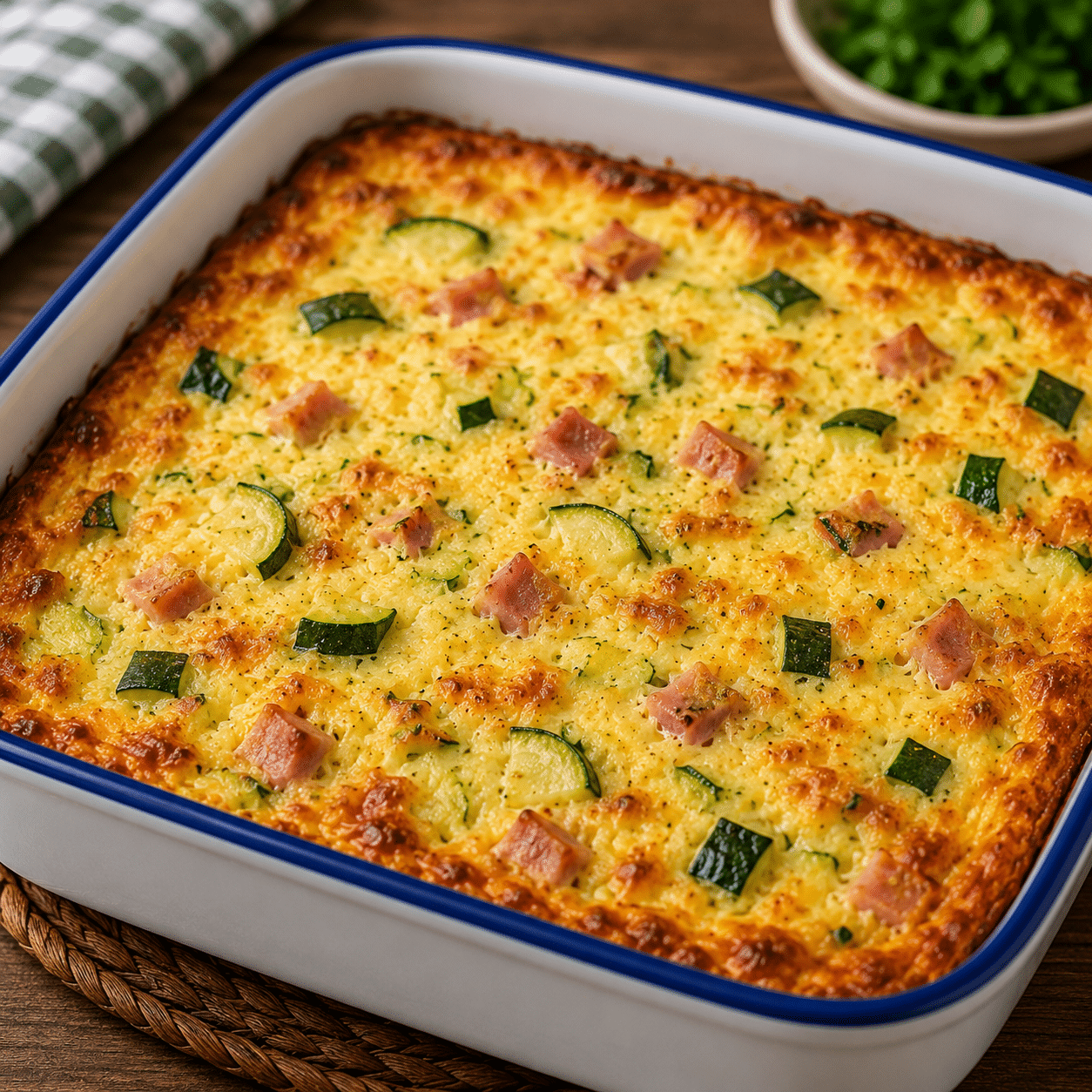 Flan de courgettes au jambon et gruyère